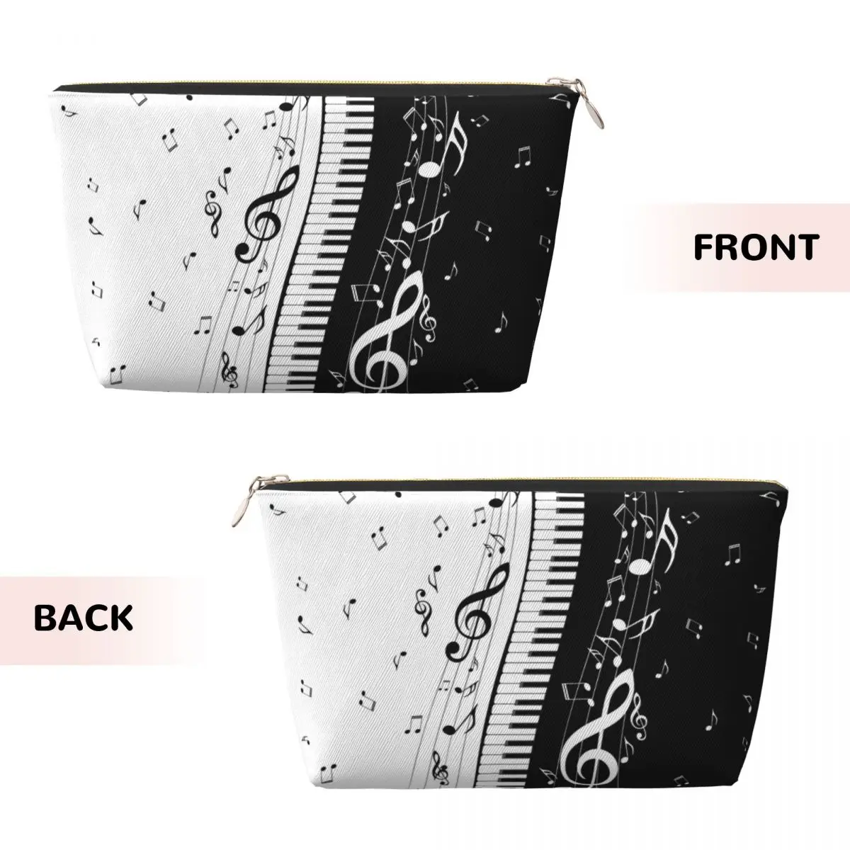 Custom Piano Keys Music Notes Travel Cosmetic Bag Women Toiletry Makeup Organizer Ladies Beauty Storage Dopp Kit