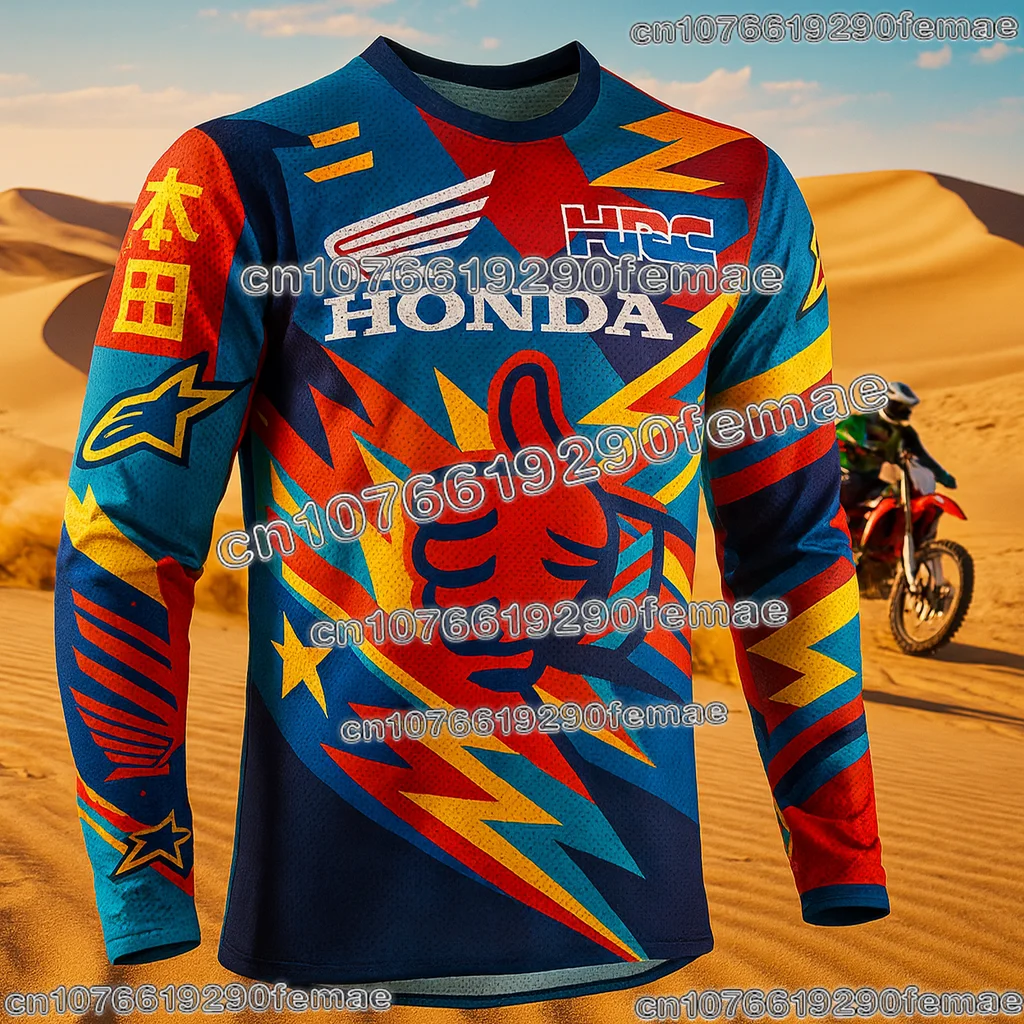 

Honda Dirt Bike Мотоциклетный трикотаж с длинным рукавом Быстросохнущая рубашка для верховой езды Удобная дышащая спортивная одежда для горных гонок Повседневный топ
