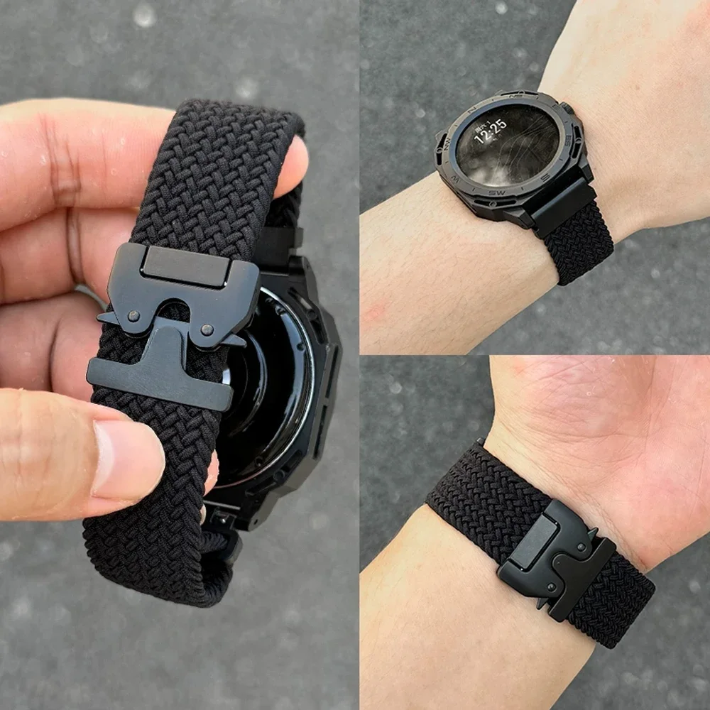 18 مللي متر 20 مللي متر 22 مللي متر حزام لساعة سامسونج جالاكسي 7/FE/4/5 Pro/6 كلاسيك/جير s3/amazfit GTR سوار مضفر هواوي GT 4 5 Pro Band