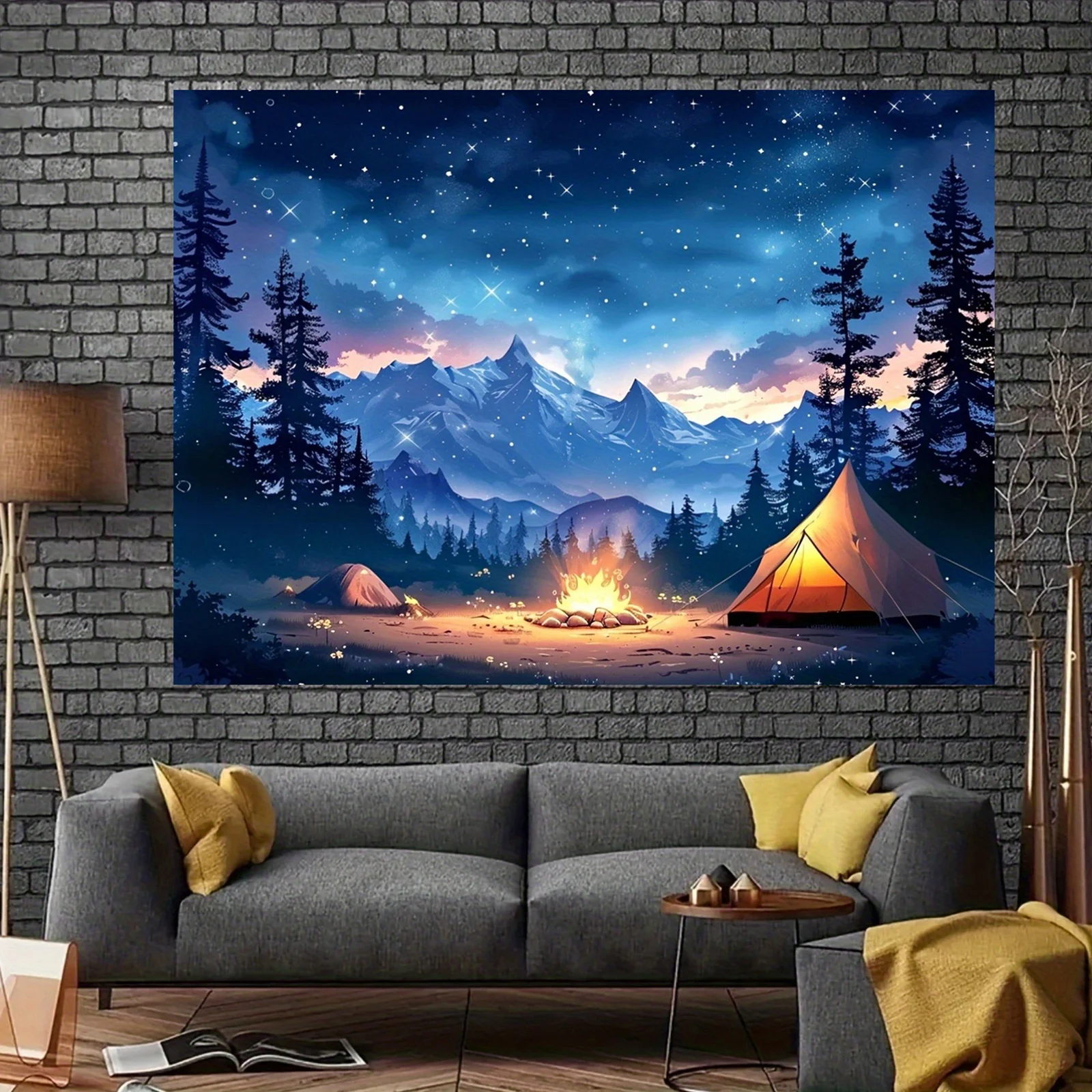 2D Flat, Starry Night Camping - Outdoor Adventure Tent 评论和价格