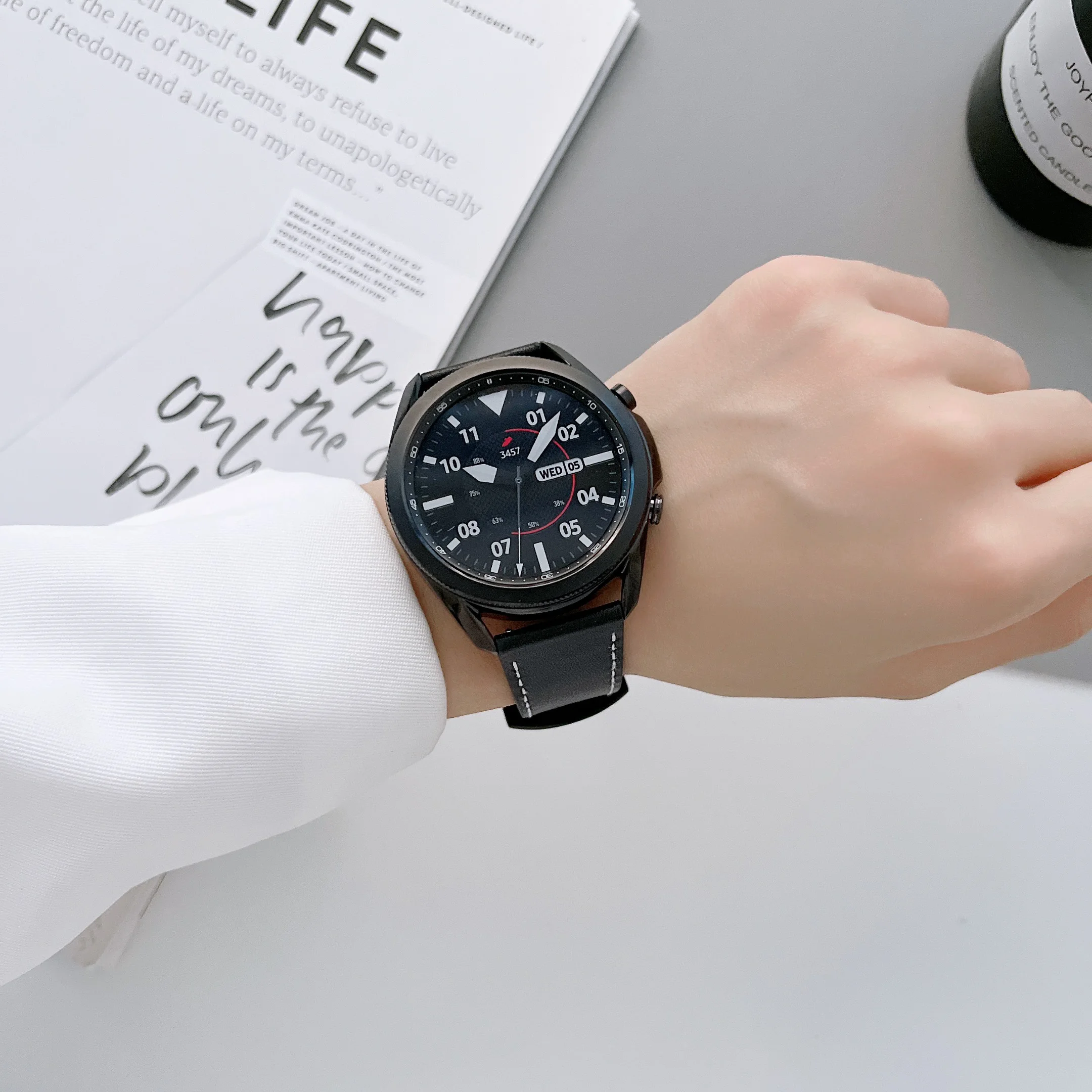 20mm22mm pasek zegarka do Samsung Galaxy zegarek 4 biegów S3 Frontier 41mm 42mm 45mm 46mm skórzana bransoletka sportowa zegarek pasek pętli