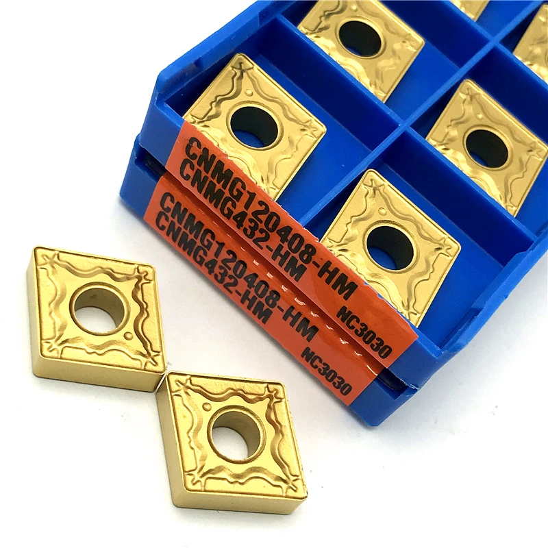 CNMG120404 CNMG120408 HM PC9030/NC3030 스테인레스 스틸 CNC 절삭 선반 도구용 카바이드 인서트 외부 선삭 공구