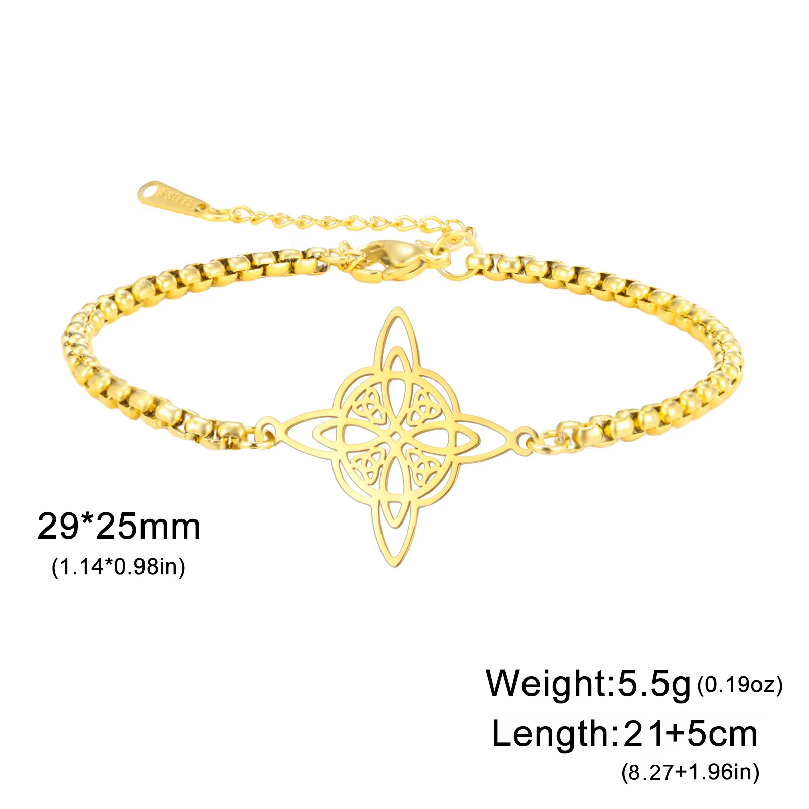 Kkjoy Hexenknoten Keltischer Vierzackiger Stern Fußkettchen Edelstahl Fußschmuck Sommer Strand Amulett Geschenk für Frauen Mädchen – Detail 1