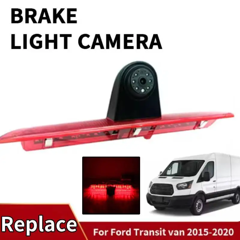

3-я камера заднего вида с высоким стоп-сигналом для Ford Transit MK7/MK8/V363/V636/F150/F250/F350 (2014-2019) — 6 светодиодных фонарей, CCD