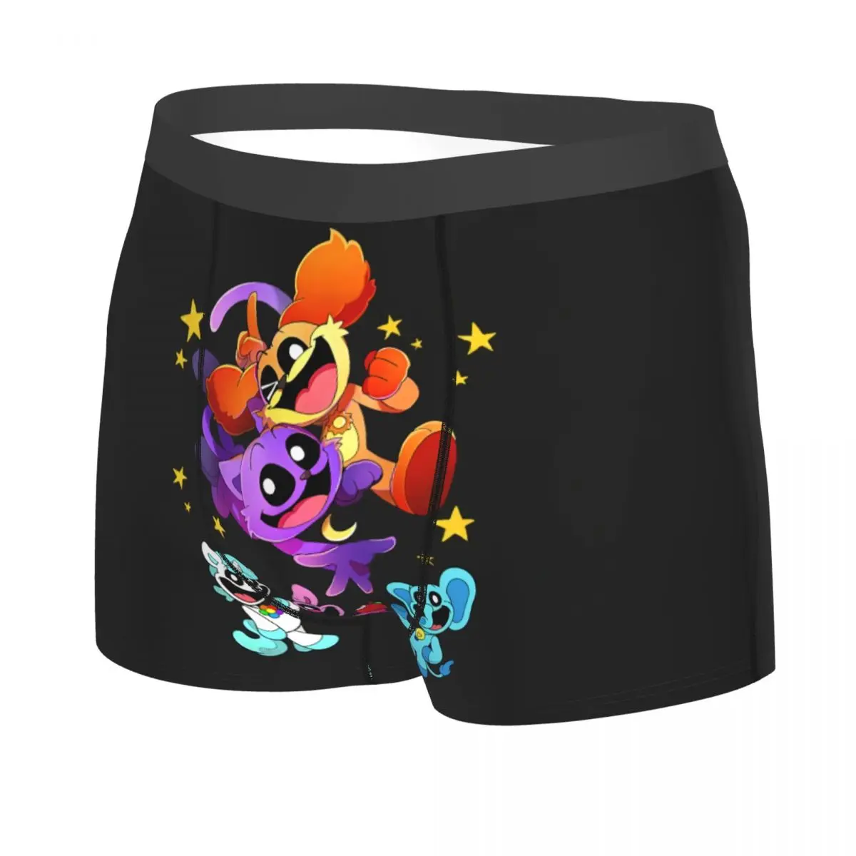 Custom Colorful Smiling Big Mouth Critters Group Boxers Shorts Panties Male Underpants Stretch Animated Game Briefs Underwear