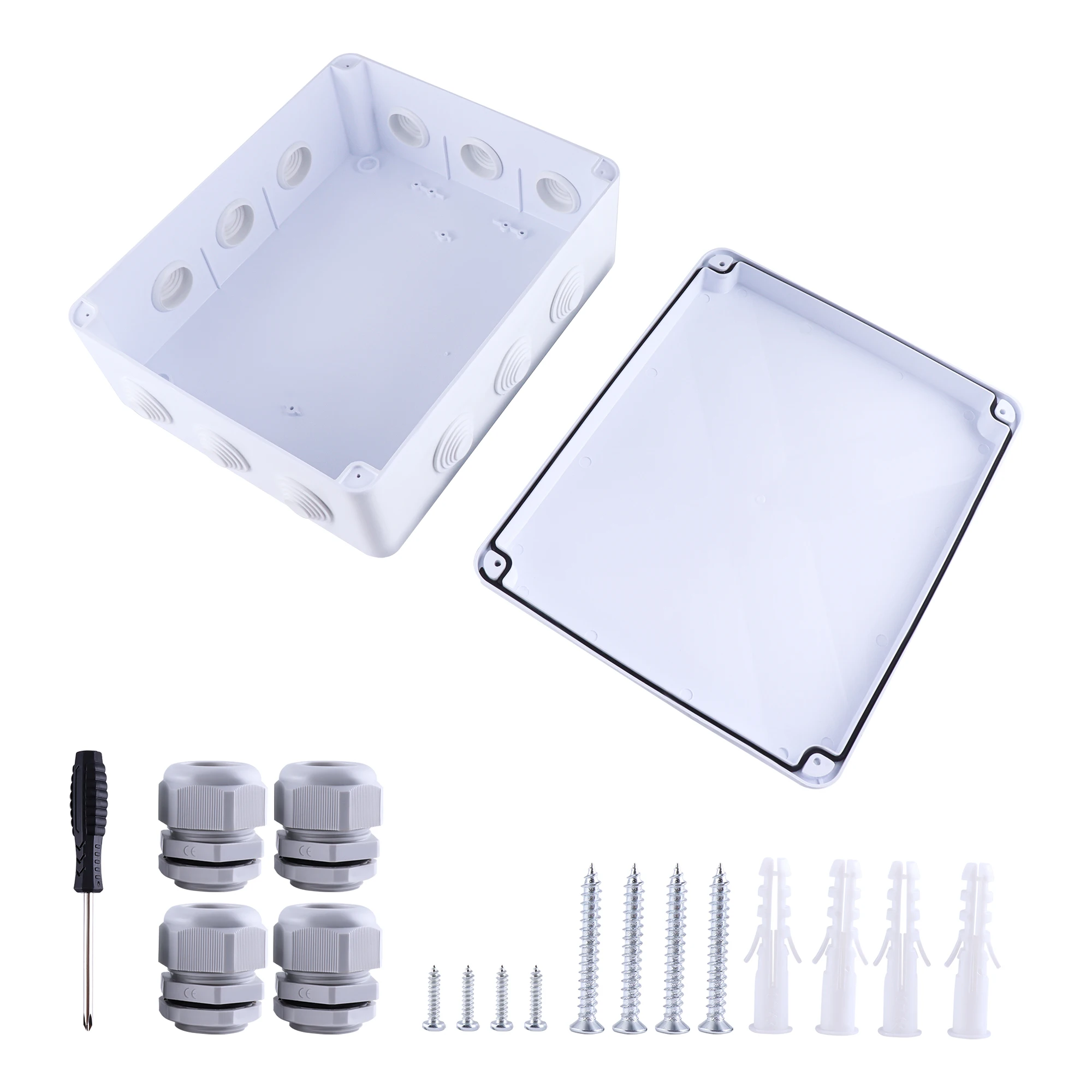 1PC ABS High-End Waterproof Plastic Enclosure Box With Screw Rubber Plug Electronic Project Instrument Case Outdoor Junction Box