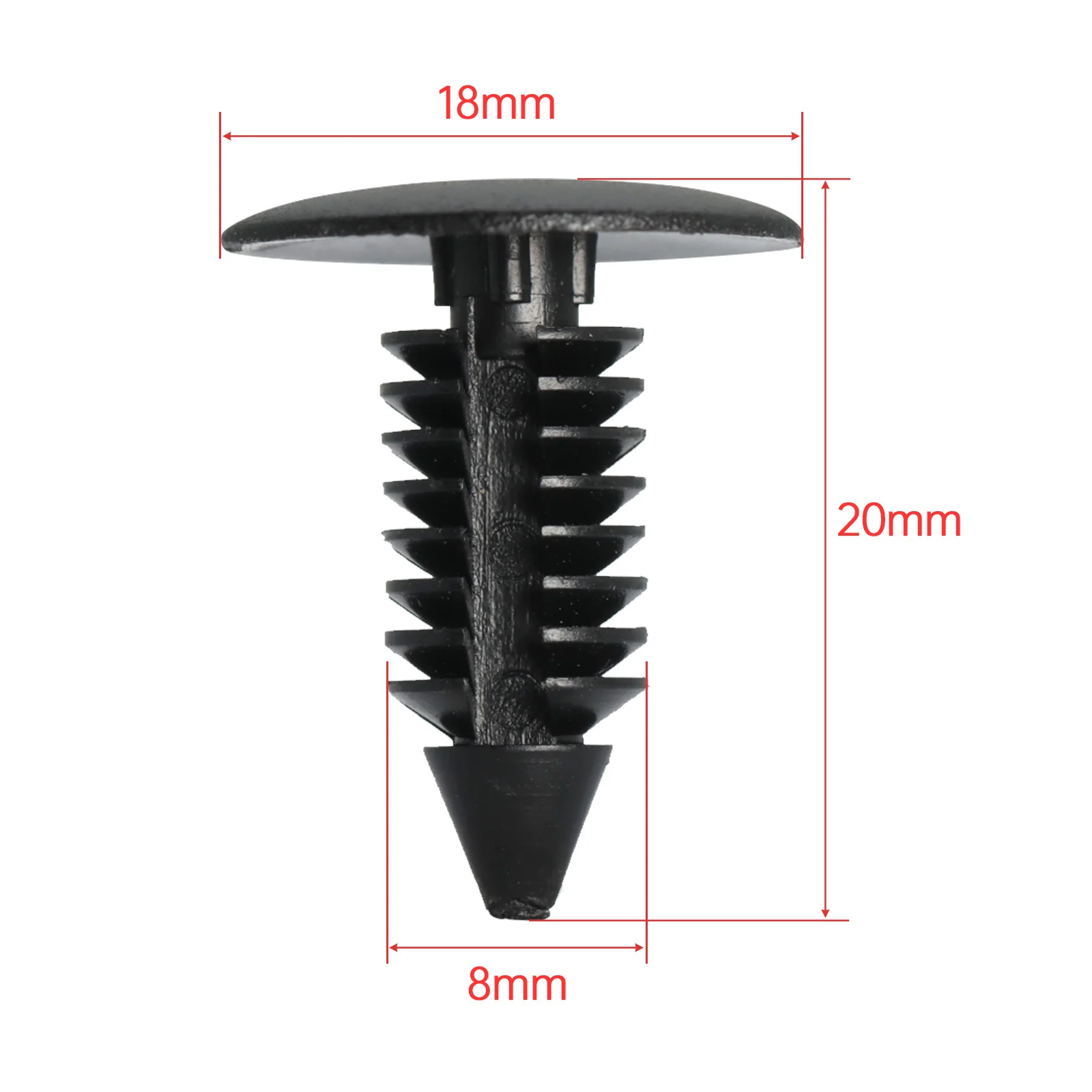 100 Stück 8MM Auto-Befestigungsclips Universelle Kunststoff-Clips für Kotflügel und Stoßstangen Autotür-Zierleisten Stoßstangen-Nieten Clip-Schrauben Befestigungselemente – Detail 10