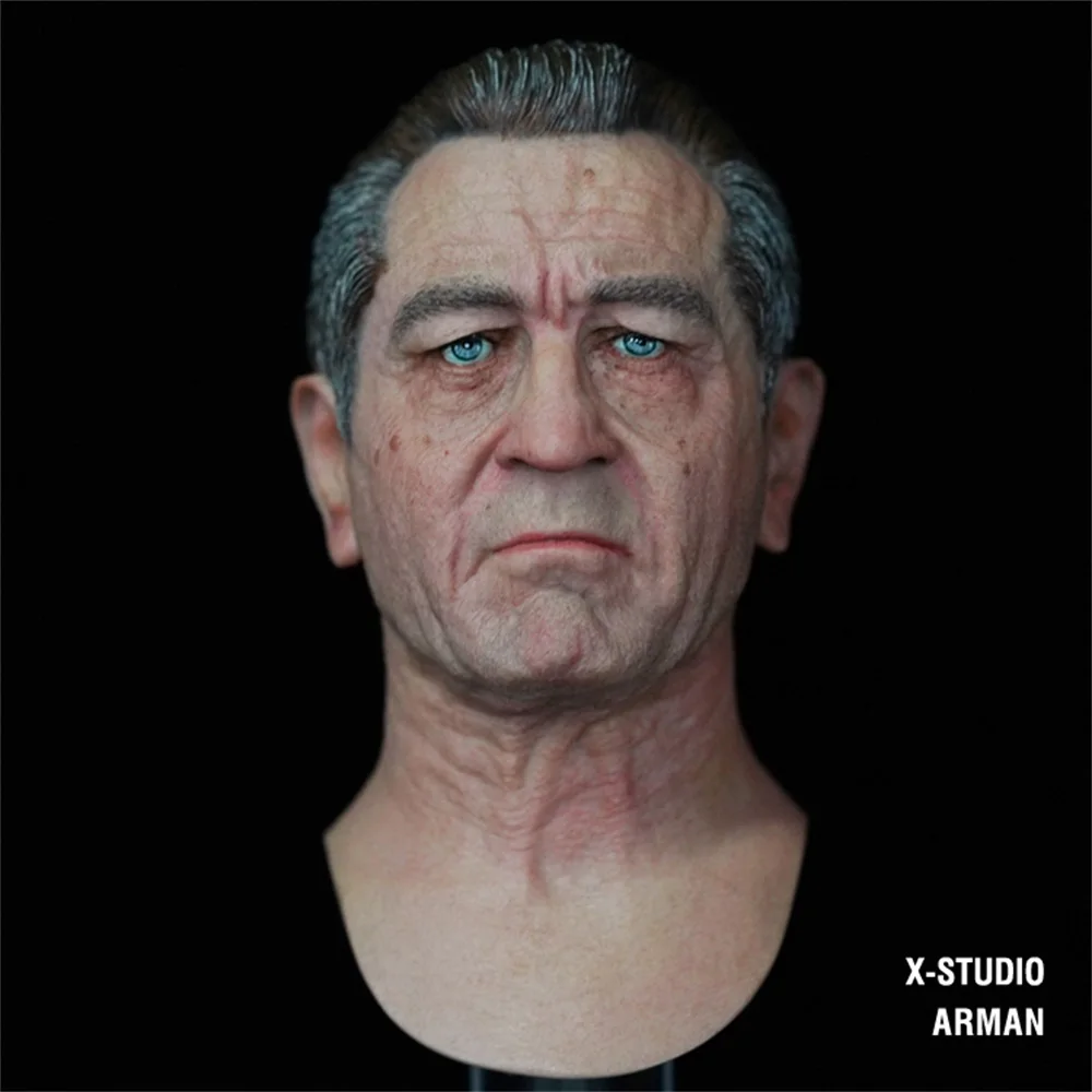 For Sale 1/6th Hand Painted Robert De Niro I Heard You Paint Houses Male Head Sculpture Carving for 12'' PH TBL Action Figure