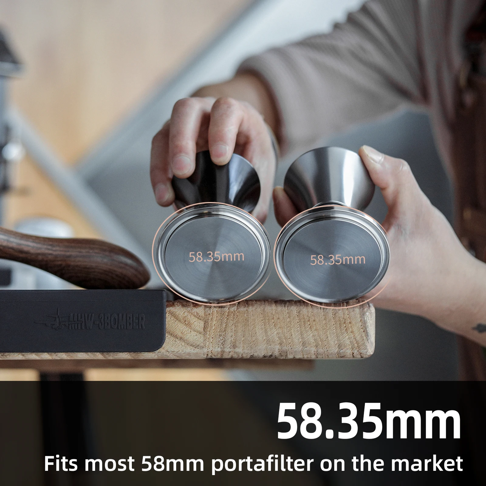 Imagem -05 - Premium Barista Coffee Tamper Nível Ajustável Tamping Tools Calibrado Mola Carregada Espresso 58.35 mm Mhw3bomber