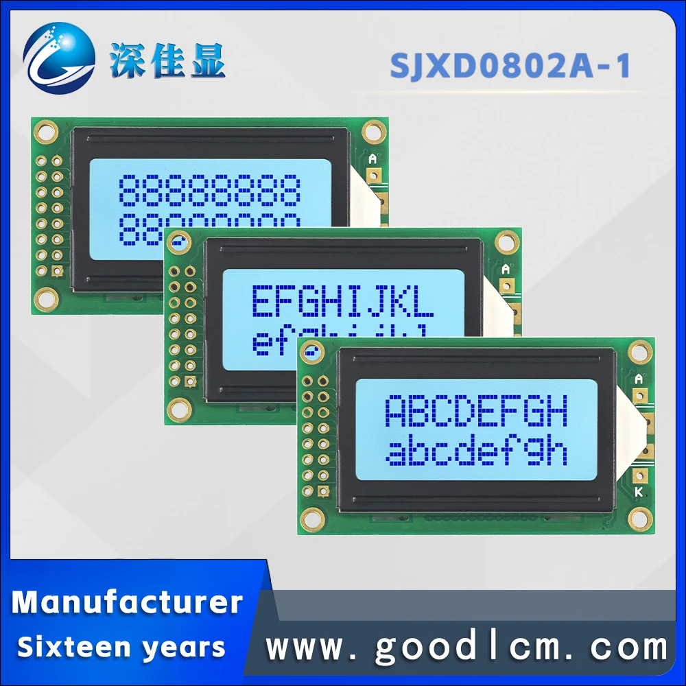 

Manufacturer wholesale and export 0802 LCD display screen JXD0802A-1 STN grey Positive 8 * 2 character dot matrix module