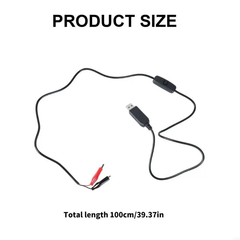 1M USB 5V2A إلى 3V1A كابل اختبار المقطع ، سلك اختبار الموصل الذكور مع زر تبديل الطاقة لمصباح LED مروحة