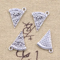 30pcs Charms Food Pizza Cate 18x14mm Antique Silver Color Pendants DIY Crafts Making Findings Handmade Tibetan Jewelry