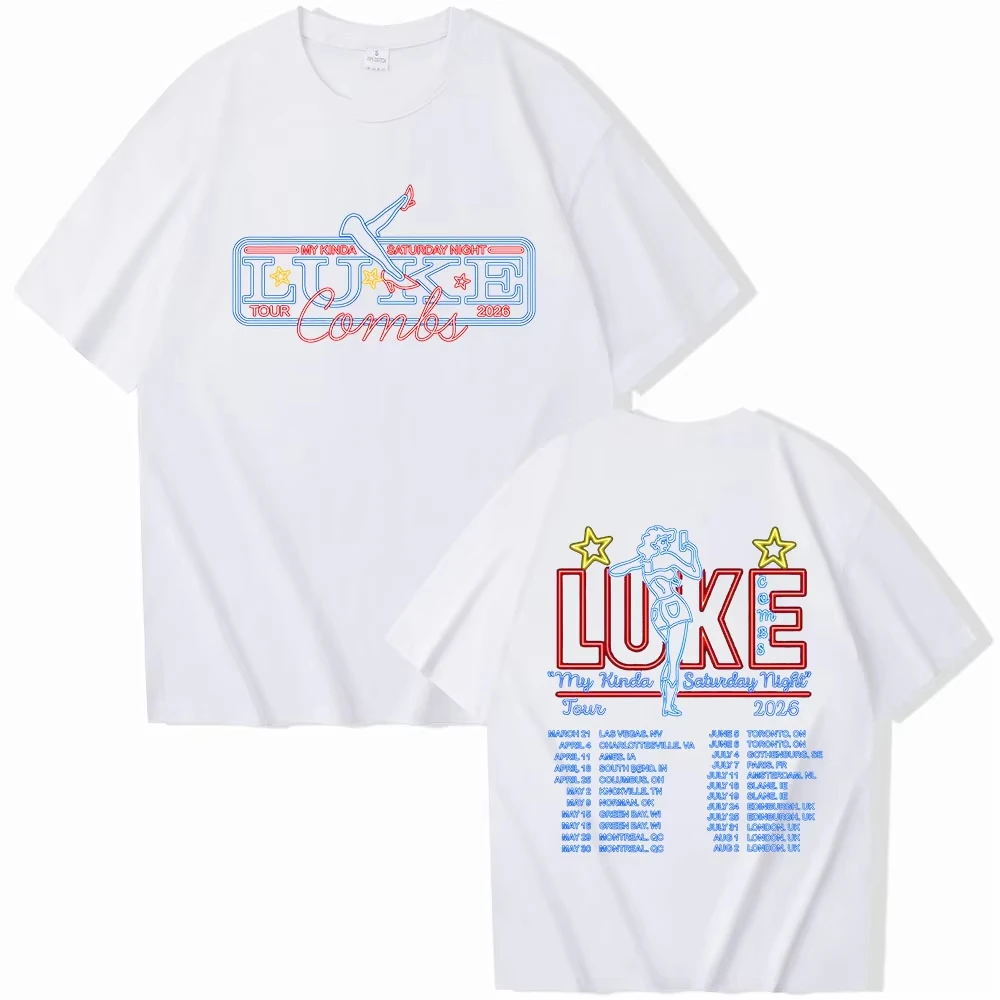 Luke Combs 2026 Tour T-shirts Men's Clothing Women's Luxury Short-sleeved Comfortable Casual T-Shirt Gifts Summer T Shirt