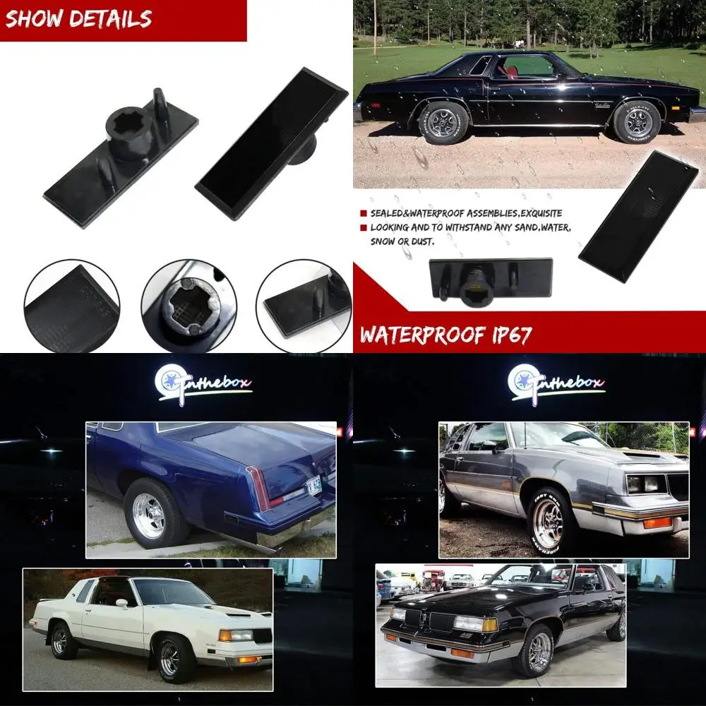 

1981-1988 Oldsmobile Cutlass 442 Smoked Lens Housing Kit for Front, Rear Bumper & Side Marker Lights (4 Pieces)