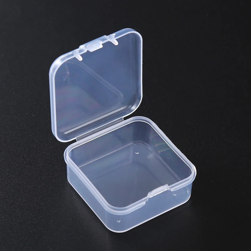 2PCS Transparent Storage Box Square Small Items Case Packing Boxes Jewelry Beads Container Sundries Organizer Fishing Tools
