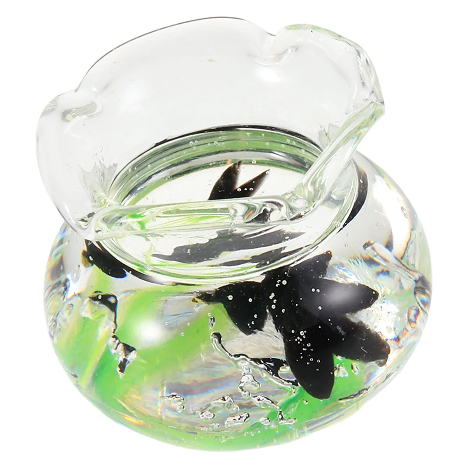 

Miniature Resin Fish Bowl Set Realistic Tiny Aquarium Ornament with Lifelike Fish Plants for Dollhouse Decor Micro Landscape