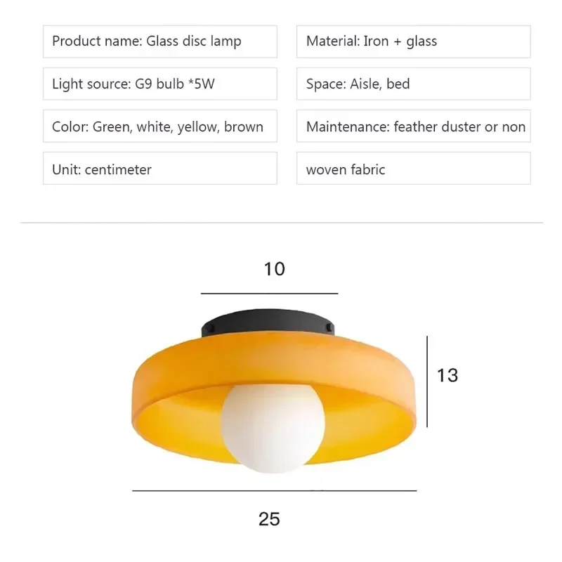 Imagem -04 - Simples Luz de Teto Vidro Única Cabeça Moderng9 Fonte Lâmpada para Entrada Corredor Varanda Sala Estar Quarto Luminárias