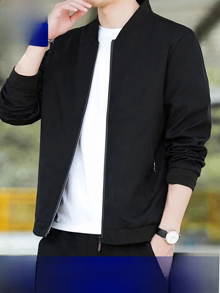 ملابس بيسبول كاجوال للرجال لربيع وخريف ملابس خارجية قابلة للتنشيط من ألياف البوليستر والنايلون وإغلاق بسحاب مقاوم للرياح #1