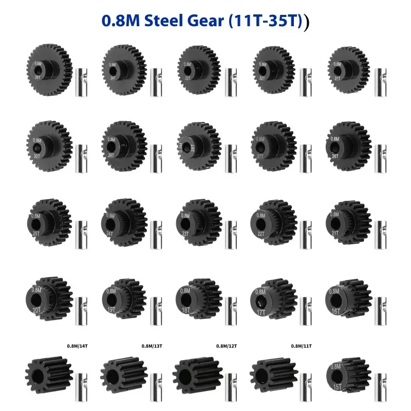 M0,8 gehärteter Stahl 45er # Stirnrad 5 mm Bohrung – für 1/10 RC Monster Truck Crawler Upgrade-Teil – Detail 1