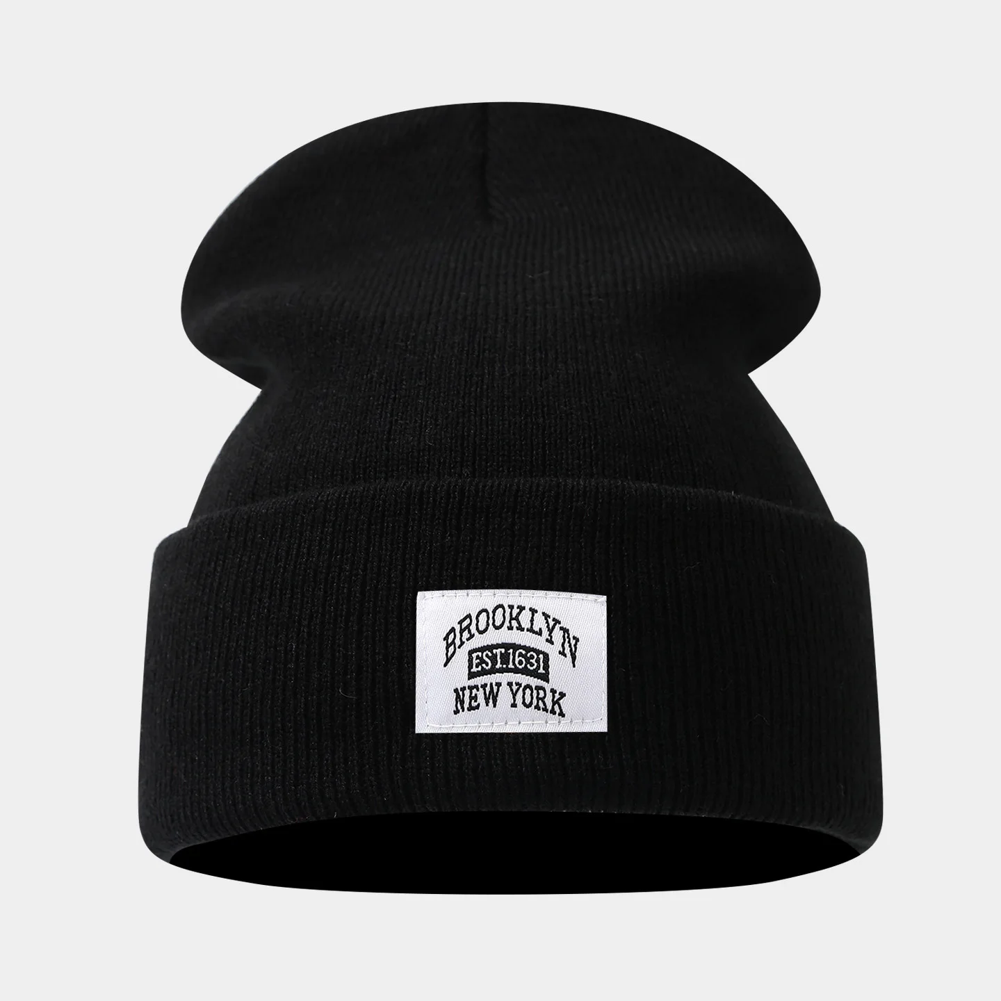 Unisex Letter Labal Beanies for Men Women Fashion Knitted Winter Hat Solid Hip-hop Skullies Hat Bonnet