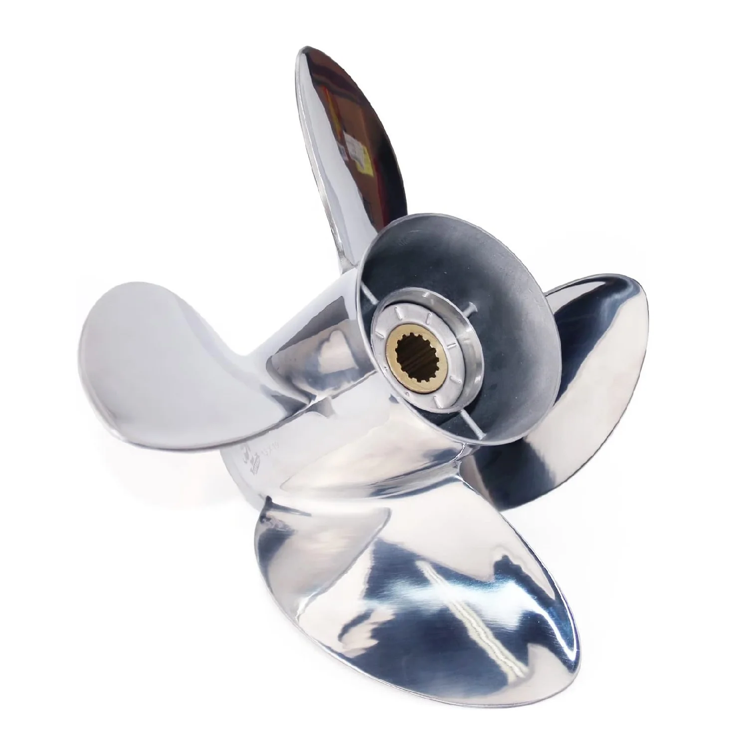 Stainless Steel Propeller for Outboard 40-140 Hp Boat Engine Parts Marine Prop 13 X17 Pitch 15 Spline Tooth 4 Blades