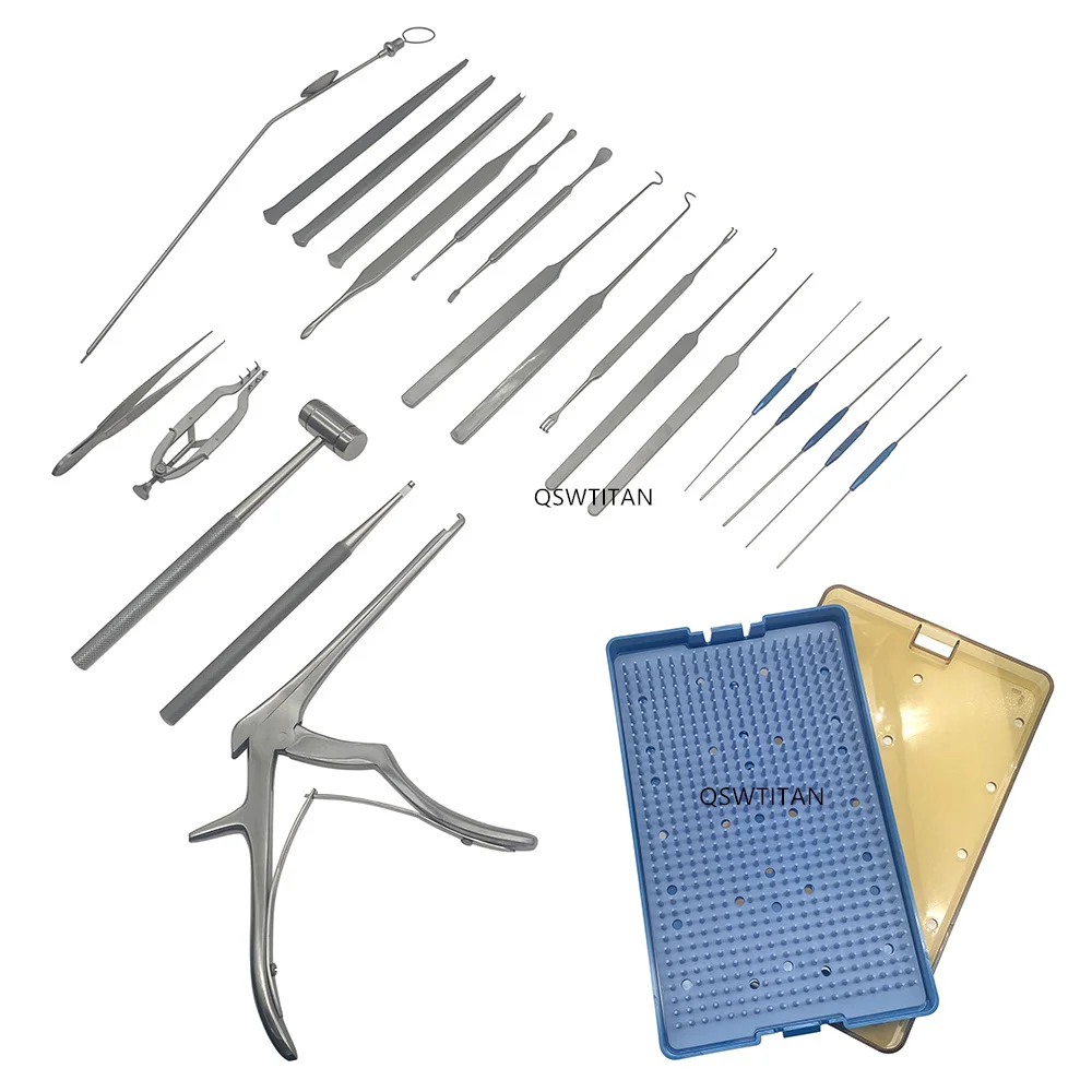 Stainless Steel Lacrimal retractor surgery set with Sterilization Tray Autoclavable Ophthalmic Surgical Instrument