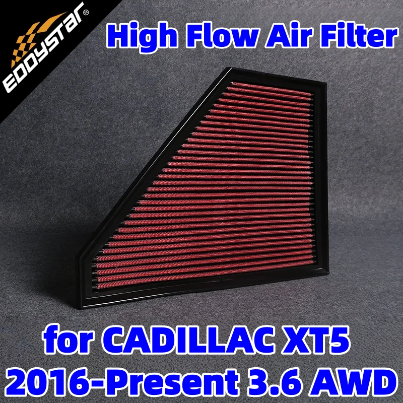 High Flow Sport Air Filter for CADILLAC XT5 2016-Present 3.6 AWD Washable Racing Intake Filters