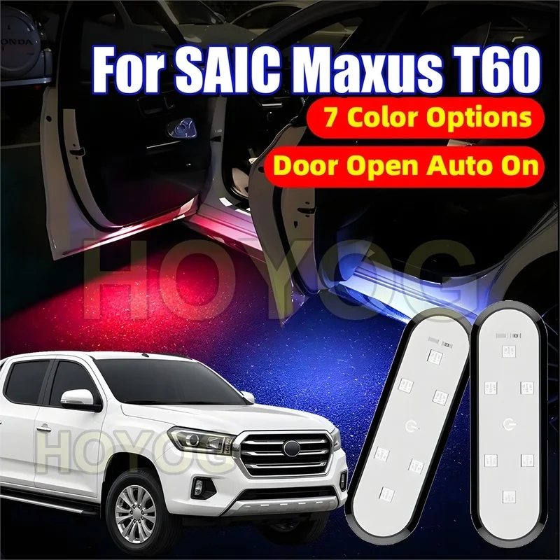 Fit for SAIC Maxus T60/T90 2017-2026 Car Door Warning Light for Nighttime Door Safety powered by a USB Rechargeable Battery
