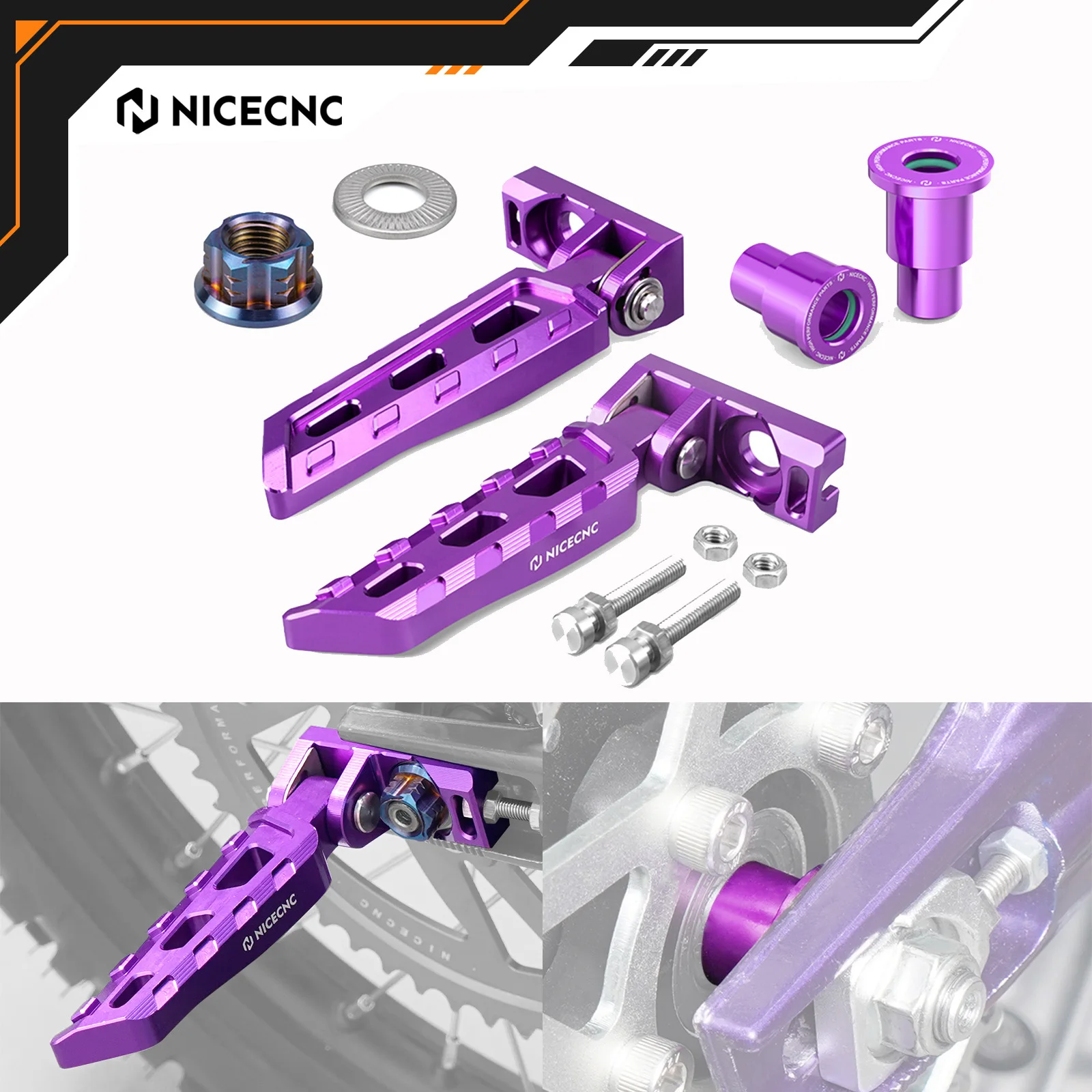 

For Surron light bee X S L1E Segway X160 X260 Chain Tensioner Adjuster Blocks & Rear Axle Nut & Rear Wheel Spacers Hub Collars