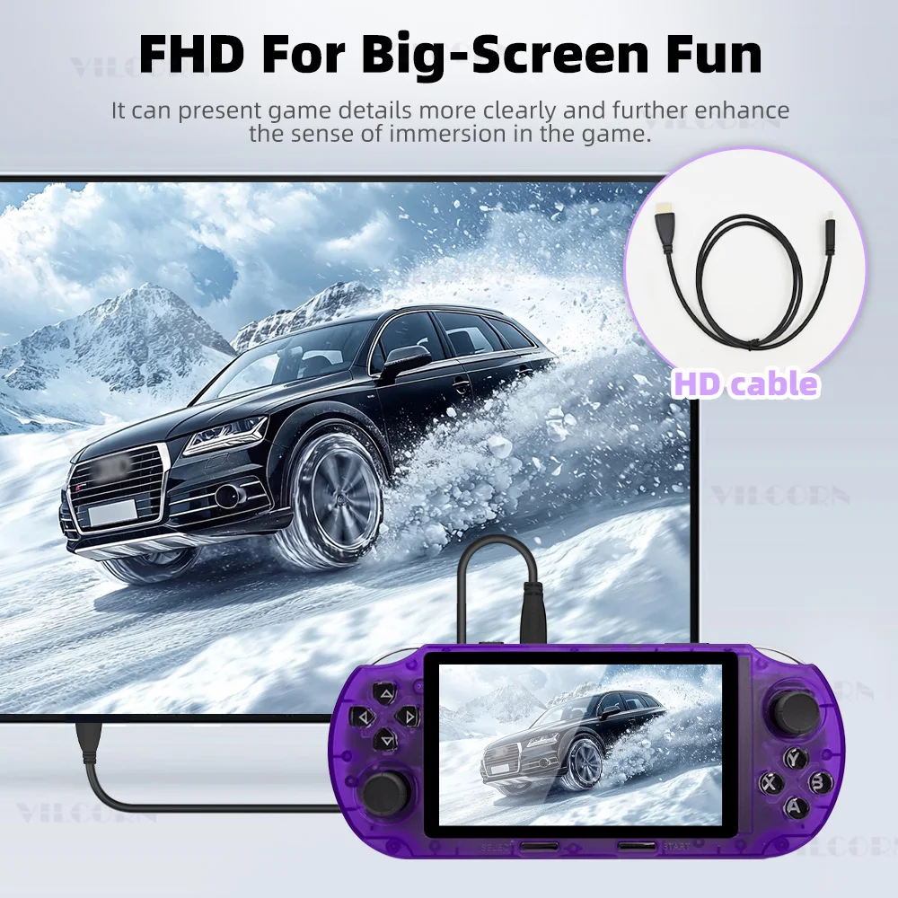 SF3000HD ريترو وحدة تحكم بجهاز لعب محمول 4.5 بوصة جيب لعبة فيديو لاعب [مع كابل HD] دعم إخراج التلفزيون ممر لعبة وحدة التحكم