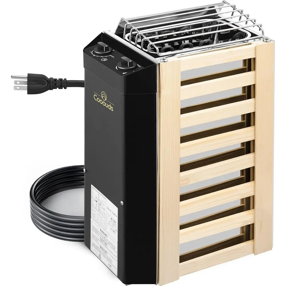 

Подключаемый обогреватель для сауны, 110 В, 2 кВт, для комнат 100 куб. футов, 3-часовой таймер, внутреннее управление, простая установка