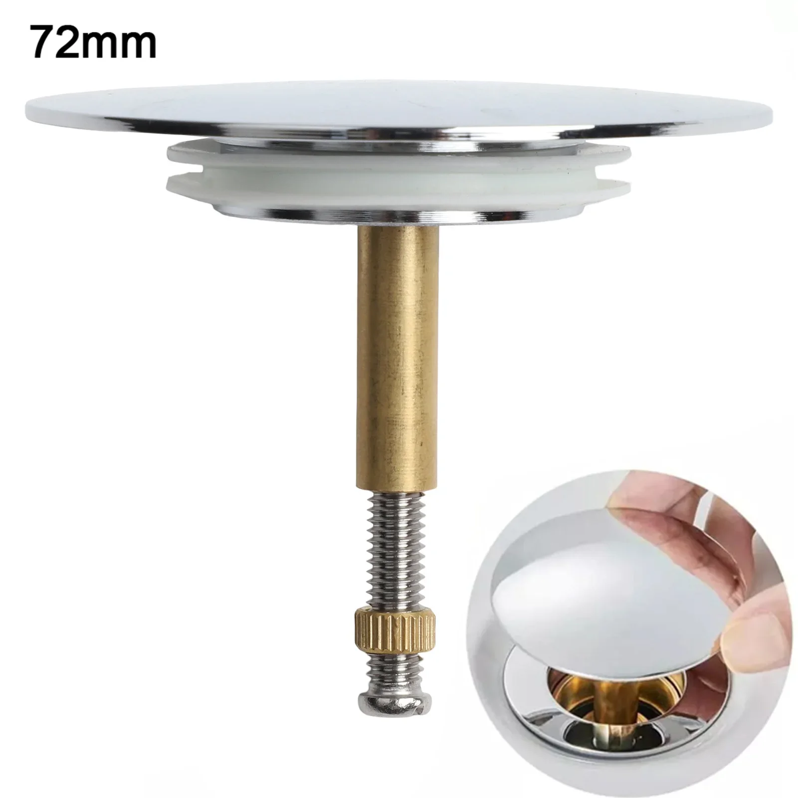 Brass Brass Bathtub Stopper Solid Brass Construction Premium Chrome-Plated Brass Customizable Height Adjustment