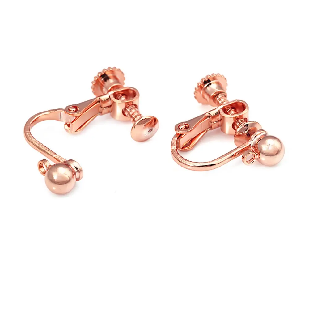 18K Gold Color Brass Flat Cap Screws Earrings Clips High Quality Diy Jewelry Making Supplies Earrings Accessories for Women