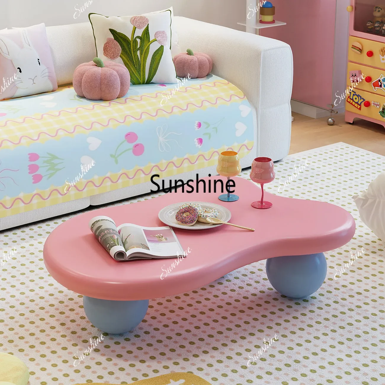 

Household living room furniture coffee table, cream wind small apartment special-shaped coffee tableTJ