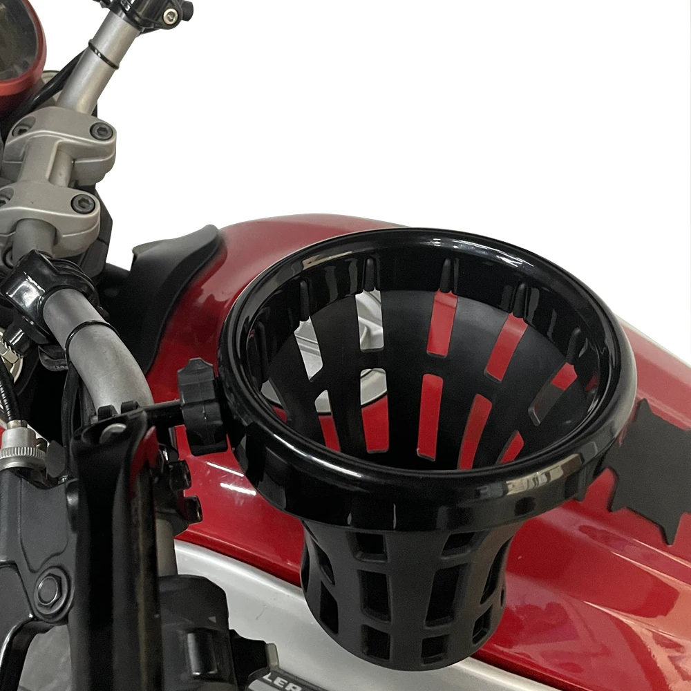 New Black Chrome Motorcycle Drink Holder Bike Water Cup Bottle Holder Handlebar Bottle Holder coffee stand Accessories Rubber image 2