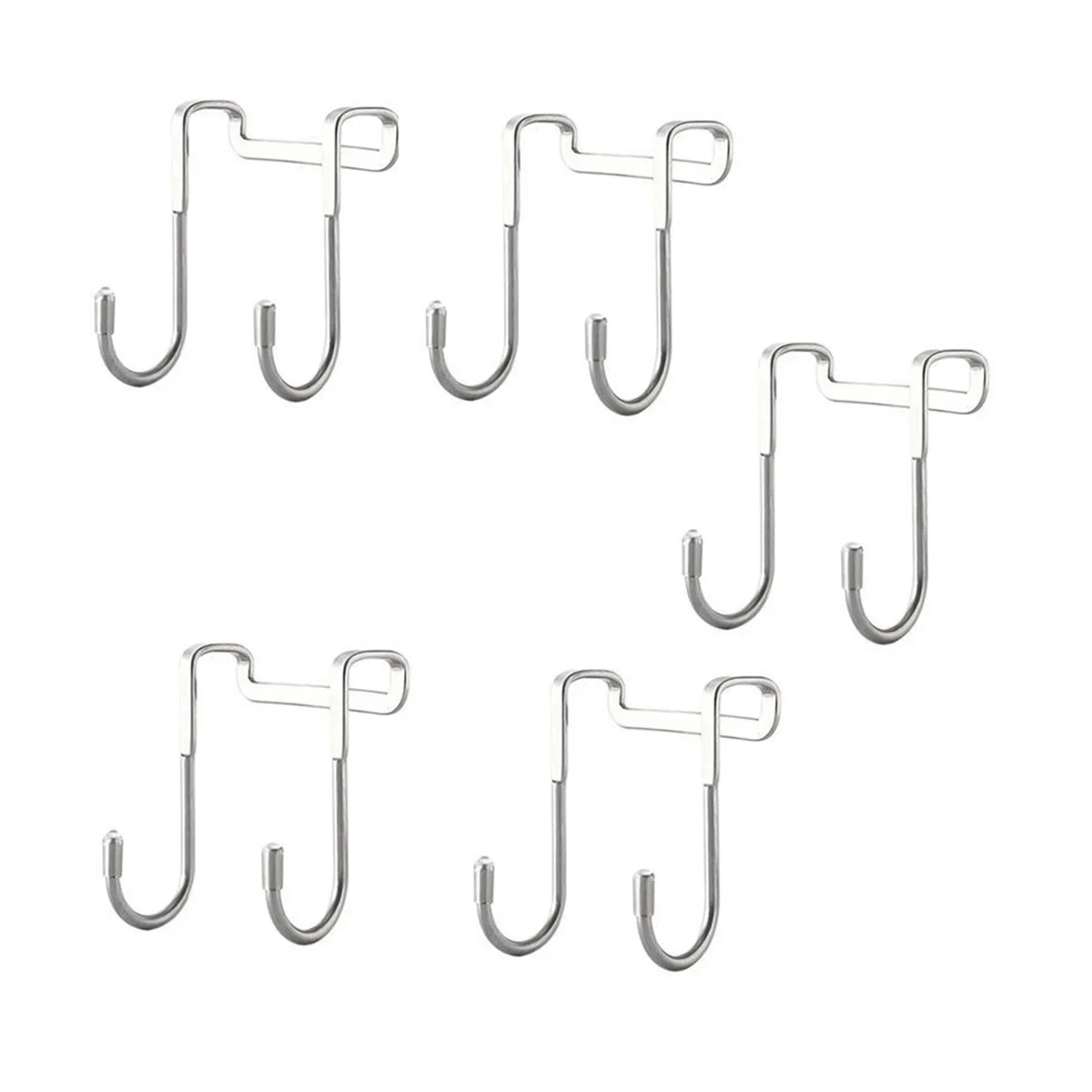 

Stainless Steel Hook Double S-Type Hook Door Hook Back Hook Multi-Functional Wall Hook Door Back Hook 5 Pieces