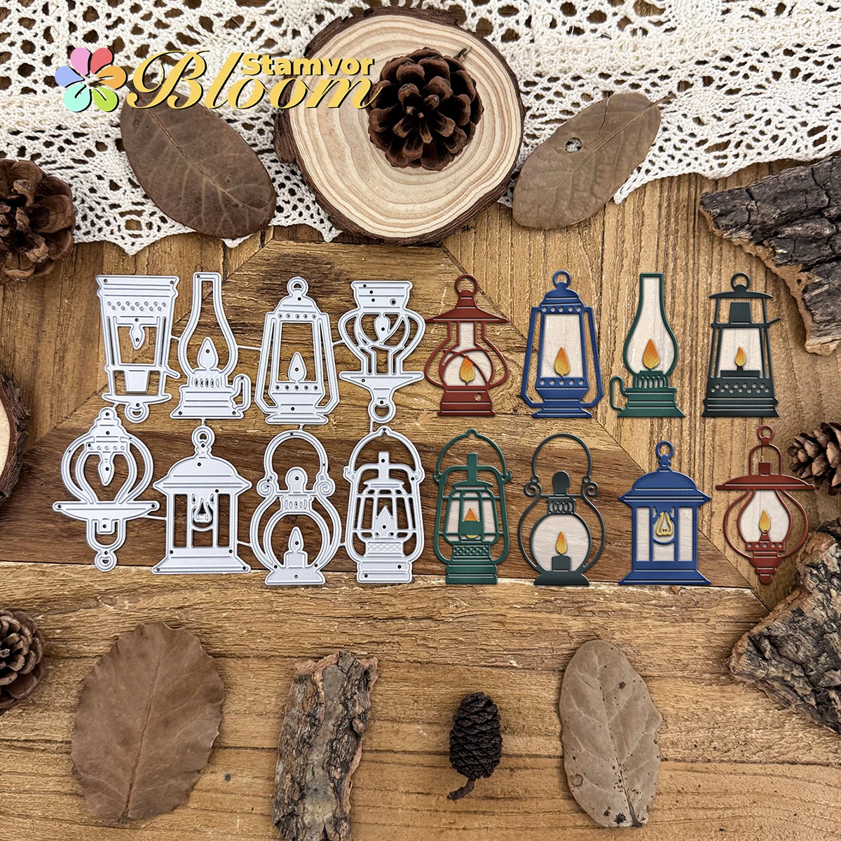 Original schöne Retro-Lampen, Lampen, Metall-Stanzformen, Scrapbooking, dekorative Prägung