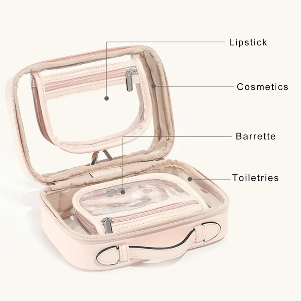 Borsa per cosmetici borsa da toilette visibile con manico borsa per il trucco borsa per il lavaggio da viaggio borsa per il trucco borsa per il