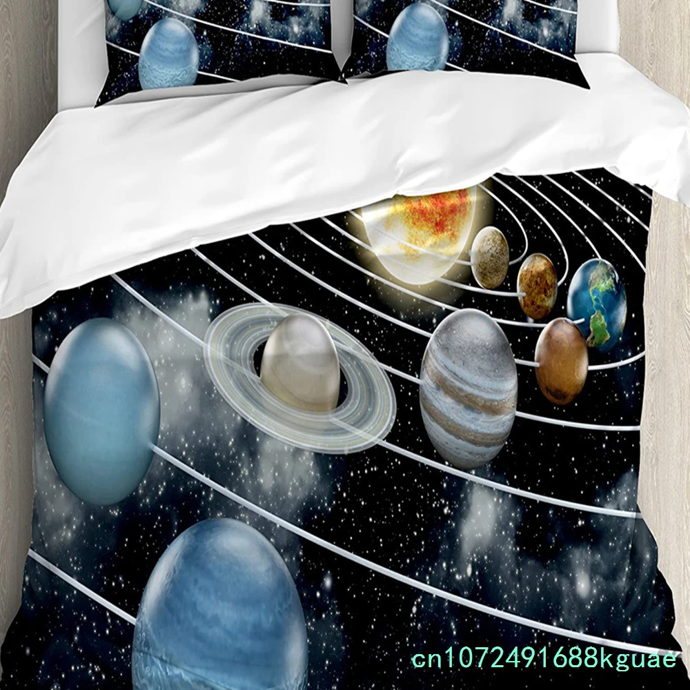 Galaxy Bedding Set For Bedroom Bed Home Solar System All Eight Planets And The Sun Pluto J Duvet Cover Quilt Cover Pillowcase