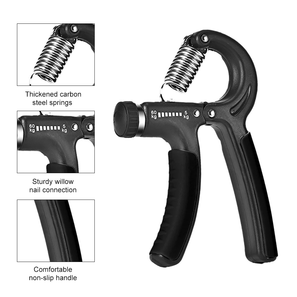 Grip Strengthener Forza Allenamento Esercitatore per le mani Regolabile 5-60KG Fitness Unisex Allenamento per la riabilitazione delle dita Impugnatura per la mano