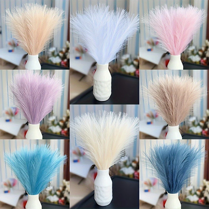 10/15pcs Artificial Pampas Grass Flower Bouquet For Home Wedding Decoration DIY Party Bedroom Fake Plant Flowers Vase Decor Reed