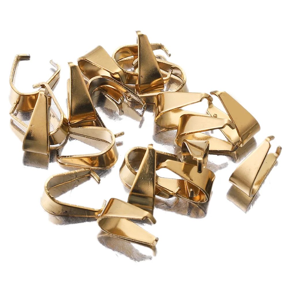50pcs Lot Stainless Steel Clasps Pinch Bailes for Jewelry Connector Bracelet Charm Melon Seeds Buckle Pendant Clip DIY Findings