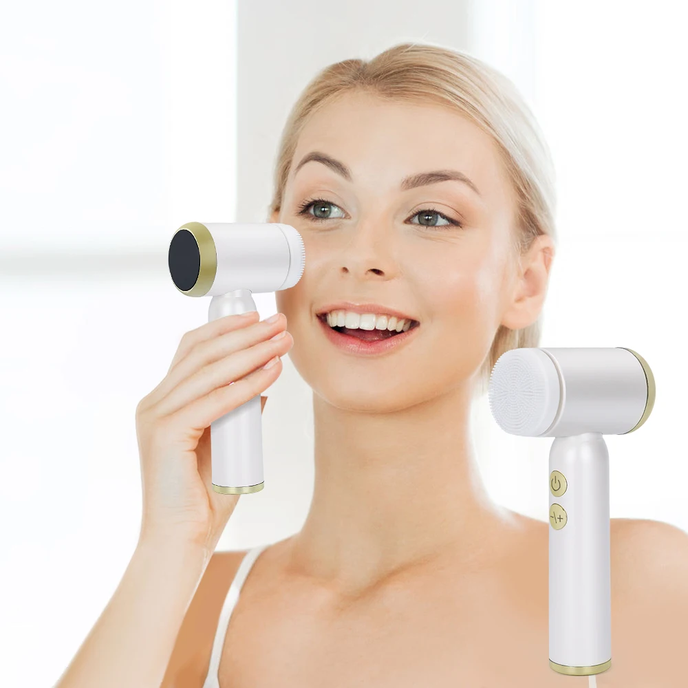

Electric Facial Exfoliating Massage Brush with 6 Cleanser Heads and 3 Speeds Adjustable for Deep Cleaning, Removing Blackhead