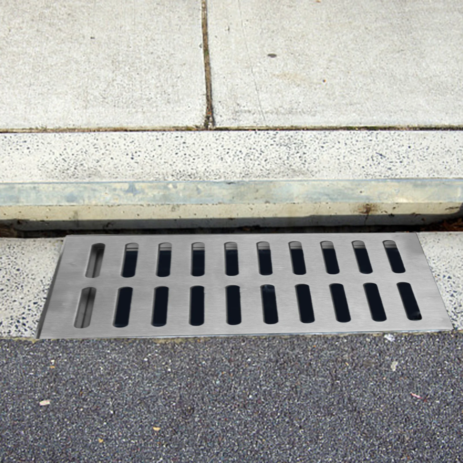 

Elegant Drainage Solution Efficient Water Flow Anti-Slip Drain Grate Home And Outdoor Use Rust Resistant Brushed Finish
