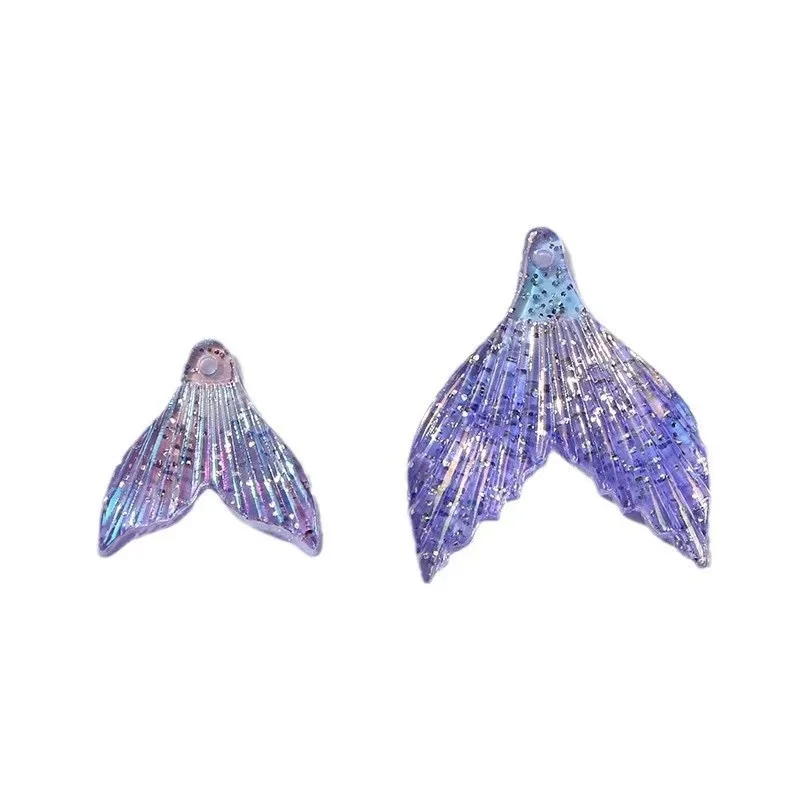 Cute mermaid tail DIY accessories fish tail decoration transparent illusion resin shoe buckle bracelet