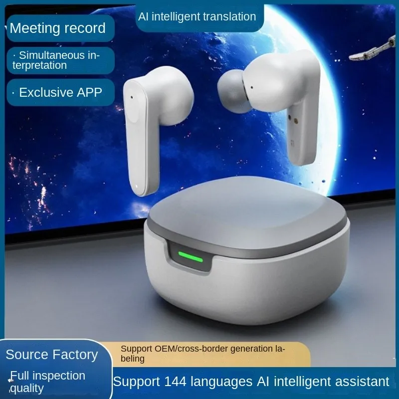 A98 Intelligent AI Translation Bluetooth Earphones Business Conference Multi Language Tourism Intelligent Mutual Translation