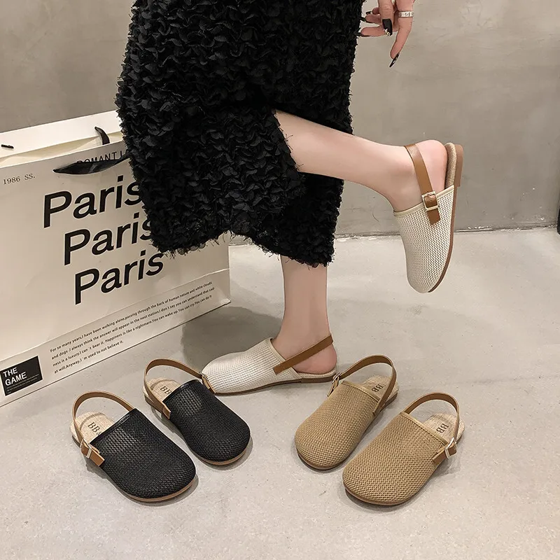 Pantoufles d'Été Souples en Caoutchouc Rétro, Chaussures pour Femme, 2024