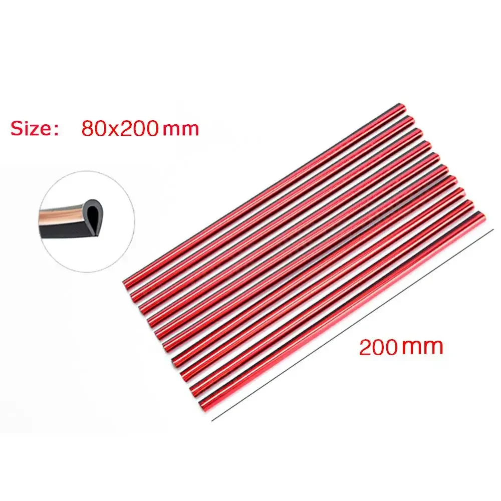 10pcs/set 20cm Universal Car Air Conditioner Vent Outlet Trim Strips U Shape Chrome Colorful Shiny Car Trim Strips Decoration