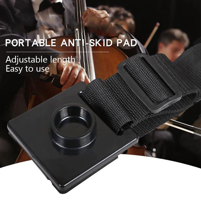 1Pc Anti Scratch Positioning Non Slip Pad With Strap Stand Cello Endpin Stopper Replacement Musical Instrument Practicing Holder