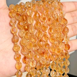 8x7mm AAA Faceted Oval Citrine Beads Natural Stone Yellow Rice Shape Spacer Beads For Jewelry Making DIY Bracelets Accessories